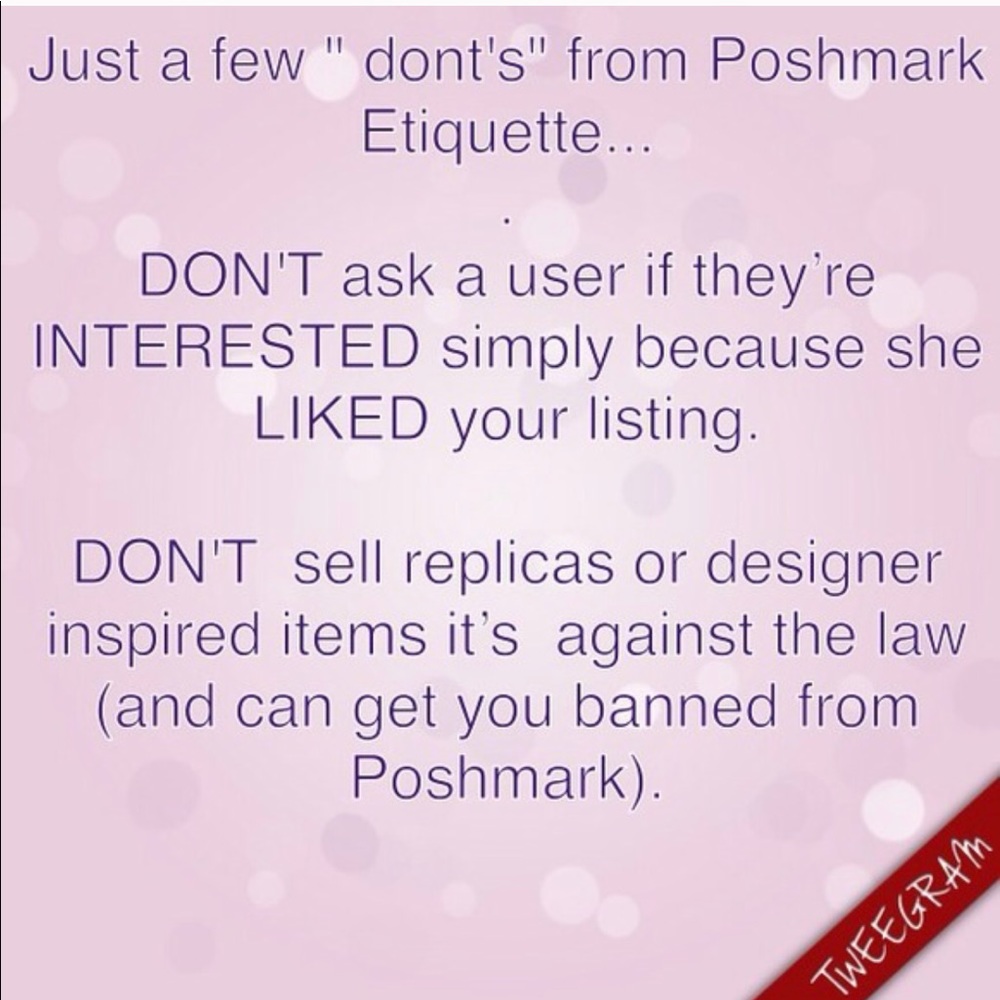 Sellers- Etiquette Refresher!